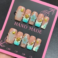 Fournitures d'onglerie de luxe en gros direct usine : Faux ongles à presser haut de gamme, lisses, faits main, design personnalisé, couvrance totale, en acrylique, forme amande, avec colle