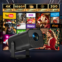Proyector de Cine en Casa con Pantalla de 200 Lúmenes, Proyector de Películas Full HD con Pantalla LCD de 2.69 Pulgadas y Enfoque Motorizado