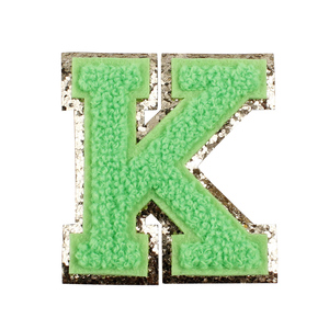 Özel büyük ısı logosu 7 inç işlemeli örgü Glitter kelimeler noel kauçuk şönil mektup yamalar için şapkalar - Product Image 4