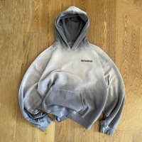 Sweat à capuche surdimensionné pour homme, style streetwear vintage, en molleton épais 100% coton, délavé à l'acide, avec logo personnalisé OEM