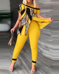 Vibrant-Vibe Women's Asymmetrical Hem <strong>Leopard</strong> <strong>Print</strong> Top &amp; Pocketed Pants <strong>Outfit</strong> - Product Image 5