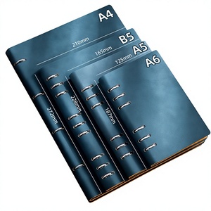 <span class=keywords><strong>Cuaderno</strong></span> de cuero PU con espiral y <span class=keywords><strong>hojas</strong></span> sueltas, A5, A6, B5, papel grueso a prueba de tinta para estudiantes, registro empresarial y apuntes personales. - Product Image 1