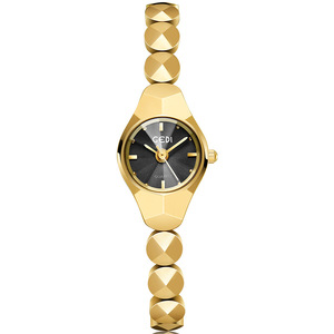 Reloj de Cuarzo Dorado para Mujer, Esfera Redonda, Correa de Brazalete, Resistente al Agua 3 Bar, Elegante para Uso Diario - Product Image 1