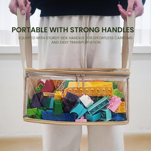 Hình chữ nhật lưu trữ Thùng Công suất <span class=keywords><strong>PVC</strong></span> hộp nắp trong suốt với xử lý khối đồ chơi tổ chức cho trẻ em - Product Image 5