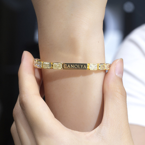 Bracelet classique en argent 925 MSB-568 avec diamants de laboratoire taille radiant - Product Image 3