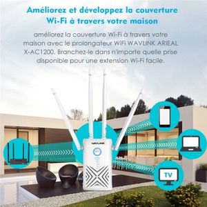 Répéteur WiFi double bande 2,4G / 5G de conception la plus récente 2024 WAVLINK WN579X3 avec antennes 5dBi Routeur <span class=keywords><strong>sans</strong></span> <span class=keywords><strong>fil</strong></span> AC1200 Extenseur de portée WiFi - Product Image 3