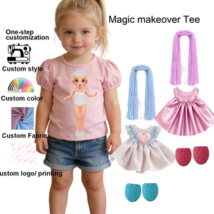 T-Shirt Magica Personalizzabile per Bambini con Outfit per Bambole Rimovibili, Maglietta Magica con Bambola delle Fiabe - Product Image 3