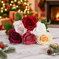 Bouquet de mariée en fleurs artificielles réalistes à toucher naturel, roses hydratantes, décoration de mariage, fleurs de roses réalistes, décoration de fête à domicile