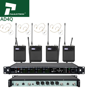 <span class=keywords><strong>Microfono</strong></span> Wireless <span class=keywords><strong>Professionale</strong></span> Paulkitson AD4Q, 4 Canali UHF 470-940mhz, <span class=keywords><strong>Microfono</strong></span> da Studio e Palco con Auricolare e <span class=keywords><strong>Lavalier</strong></span> - Product Image 4