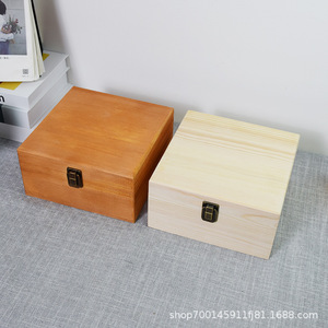 Wooden Jewelry <b>Storage</b> <b>Box</b> Square Flip Top <b>Lockable</b> Gift Wedding Favor <b>Box</b> Custom Made 1-3L General Packaging F-09 - Product Image 1