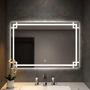 กระจกห้องน้ำ LED อัจฉริยะทันสมัย พร้อมสวิตช์สัมผั<span class=keywords><strong>ส</strong></span> รูปทรง<span class=keywords><strong>ส</strong></span>ี่เหลี่ยมผืนผ้า เลนส์อะลูมิเนียม <span class=keywords><strong>ส</strong></span>ำหรับโครงการห้องน้ำในวิลล่าและโรงแรม - Product Image 4