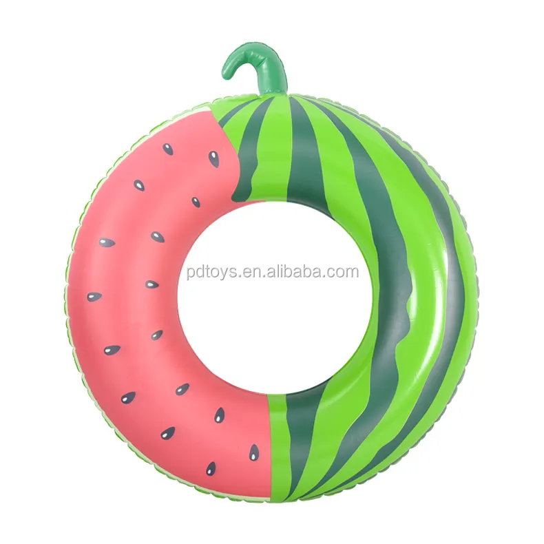 Customized Logo/Size Summer PVC Beach Party One Bite fruit Swimming Rings Pool Float Tube Water Ring for Adult Kids