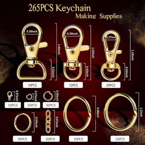 Keychain Craft Supplies Including Key Chain Hooks Lobster Clasps Key <b>Rings</b> Jump <b>Rings</b> for Key Chain Making Jewelry Making - Product Image 2