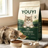 Sacs à fond plat personnalisés de 1 kg, 2 kg, 3 kg, 5 kg, qualité alimentaire, étanches à l'humidité, avec fermeture éclair, pour l'emballage d'aliments pour animaux de compagnie (chiens et chats)