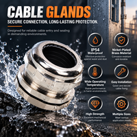 Presse-étoupe métallique en laiton, étanche IP68, connecteur de câble fileté M12 M20 PG9 NPT