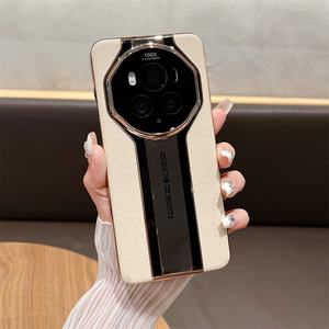 Étui rigide en cuir véritable galvanisé de luxe pour Huawei <span class=keywords><strong>Mate</strong></span> 70 60 Pro + RS 60 50 40 <span class=keywords><strong>30</strong></span> Pro housse de protection d'objectif de mode - Product Image 6