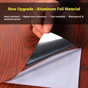 Papier peint auto-adhésif Fond épais en aluminium Grain de bois Stickers muraux pour rénovation de meubles d'armoire Films décoratifs - Product Image 2