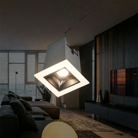 Plafonnier encastré carré à grille anti-éblouissement, projecteur LED pour éclairage intérieur moderne de maison, bureau et commerce