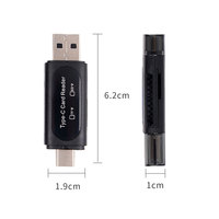 Lector de Tarjetas de Memoria Multifunción 4 en 1 Cantell OEM, USB 2.0 Tipo C/USB/TF/SD, Adaptador OTG, Accesorios para Teléfono Móvil