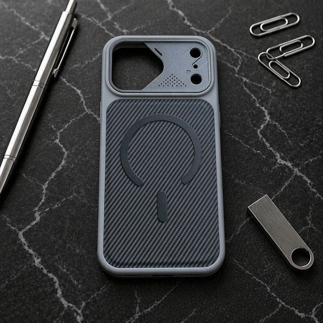 Support Wireless Charging Shockproof TPU PC PU Hybrid Cover for iPhone 18 17 16 15 14 Pro Max Magnetic Phone Case
