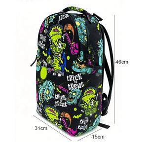 حقيبة ظهر مدرسية خفيفة الوزن عالية الجودة للأولاد، حقيبة ظهر مدرسية بتصميم جرافيتي مضحك، حقائب ظهر للطلاب بتصميم زومبي للسفر اليومي والاستخدام العادي - Product Image 2