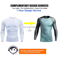 Camiseta de Manga Larga para Hombre, Protección UPF50+, para Surf y Natación, Secado Rápido, Transpirable, Anti-UV, Antibacteriana, Spandex/Nailon