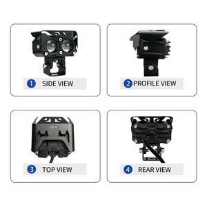 Liuhjg New Chất Lượng Cao Xe Máy 2 LED Sương Mù Ánh Sáng Màu Sắc Đôi Với Màu Đỏ Nhôm Spotlight - Product Image 3