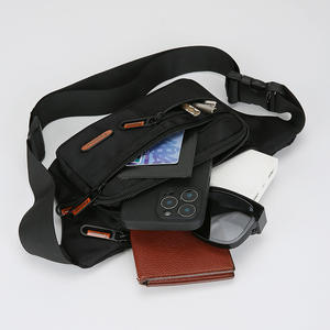 Riñonera de Moda para Hombre, Negra, con Correa Ajustable, Bolsillo Interior con Cremallera, Bolso de Cintura Portátil, Primavera 2026 - Product Image 3