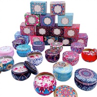 Bougie d'aromathérapie transfrontalière en cire de soja avec fleurs séchées - Cadeau de mariage, cadeau d'anniversaire, parfum floral, boîte en étain semi-fait main