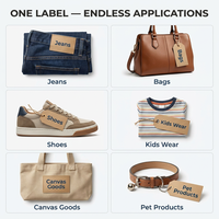 Étiquettes en papier kraft lavables, écologiques et recyclables avec logos de marque personnalisés et différents types d'impression