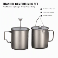 Tasse de camping en titane pur Zentopia, tasse ultralégère de qualité alimentaire, non toxique, antirouille, pour la randonnée, le camping, les voyages en plein air