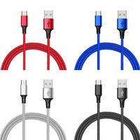 Kabel Data USB C OEM, 1m nilon kepang cepat pengisian daya 2A kabel mikro Android kabel ponsel komputer digunakan tersedia 3 kaki 6 kaki 10 kaki