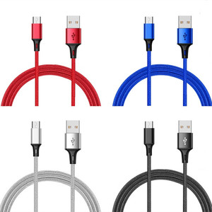 OEM <span class=keywords><strong>USB</strong></span> C <span class=keywords><strong>Cable</strong></span> de datos 1M <span class=keywords><strong>Nylon</strong></span> trenzado de carga rápida 2A <span class=keywords><strong>Micro</strong></span> <span class=keywords><strong>Cable</strong></span> Android <span class=keywords><strong>Cable</strong></span> inteligente Teléfono Computadora Uso disponible 3ft 6ft 10ft - Product Image 2