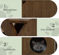 Table basse tunnel pour chat en bois HANYEE avec deux entrées, maison pour chat d'intérieur, table de salon