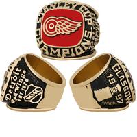 Anneaux de championnat de la LNH à succès, Detroit Red Wings, anneau de champion personnalisé, hockey sur glace, ensemble de 4 pièces, accessoires de mode, bijoux