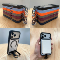 Support pliable tendance pour coque de téléphone iPhone 18 17 16 Pro Max, avec crochet magnétique antichoc et protection transparente