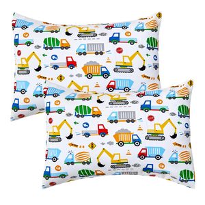 Taies d'<span class=keywords><strong>oreiller</strong></span> en coton pour bébés et enfants, motifs véhicules de chantier (camions), pour garçons, literie - Product Image 1