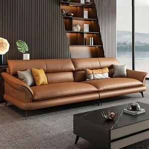 Sofá Esquinero en Forma de L de Cuero Genuino Moderno y Elegante GEDO 2026 S091, Material de Cuero Lujoso y Genuino - Product Image 2