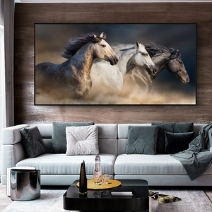 Lienzo grande pintura corriendo caballos carteles impresión pared pintura arte imagen para sala de estar dormitorio - Product Image 3