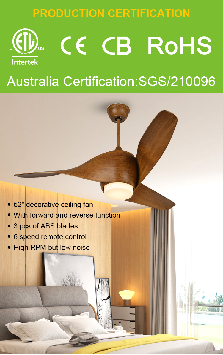 Breezelux hot Sale Cheap Modern 3 Blades ceiling fan chandelier battery powered