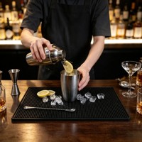 Tapis de bar antidérapant en PVC caoutchouc écologique de haute qualité avec logo personnalisé, résistant à la chaleur, lavable, accessoires de bar