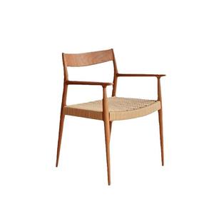 Silla Oar de Madera de Cerezo con Asiento de Ratán, Silla de Comedor Estable para Adultos - Product Image 5