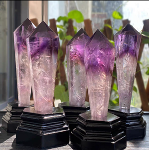 Bán Buôn Đánh Bóng Thạch Anh Tím Cột Tinh Thể Tự Nhiên Đá Cho Hiển Thị Mục đích Pha Lê Thủ Công Mỹ Nghệ - Product Image 1