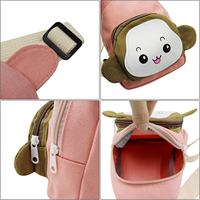 Dessin animé mignon lapin singe Animal fronde poitrine sac d'école