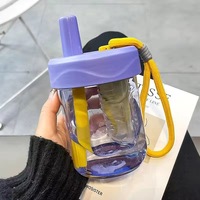 C551 venta al por mayor té creativo separación flor té verano gran capacidad taza de plástico nuevo diseño portátil taza de agua para niños
