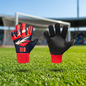 Gants de football en cuir confortables avec paume en silicone collante au design personnalisé gants de gardien de but durables vente en gros - Product Image 3