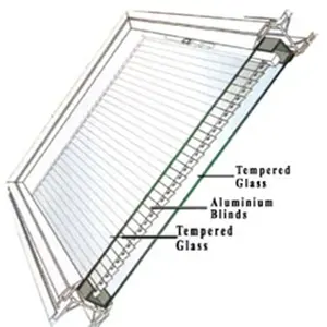 高质量供应商钢化低度双层玻璃中空玻璃，内置百叶窗，用于商业建筑隔断门