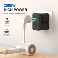 Adaptateur de voyage universel, adaptateur de prise internationale avec 3 USB C et 2 USB-A, chargeur mural tout-en-un pour les États-Unis, l'UE, le Royaume-Uni et l'Australie