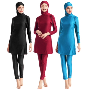 Fast Ship Hot <strong>Sale</strong> Plus Size Solid Fashion Full Coverage Muslim Beach Dress <strong>Swimwear</strong> for Islamic Women Young Girls - Product Image 3