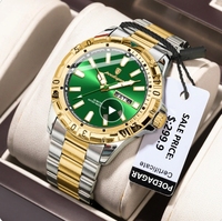 Reloj de Lujo POEDAGAR 959 para Hombre, Reloj Deportivo de Cuarzo, Resistente al Agua, Luminoso, con Fecha, Día de la Semana, Reloj de Acero Inoxidable para Hombre